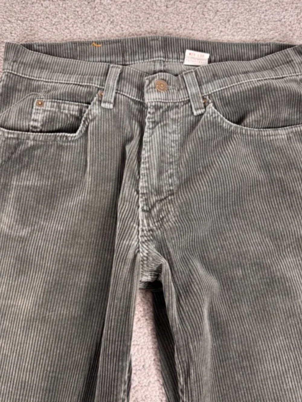 Vintage Levis 565 Student Wide Leg Corduroy Pant Gray 29x30 Made in USA 1997